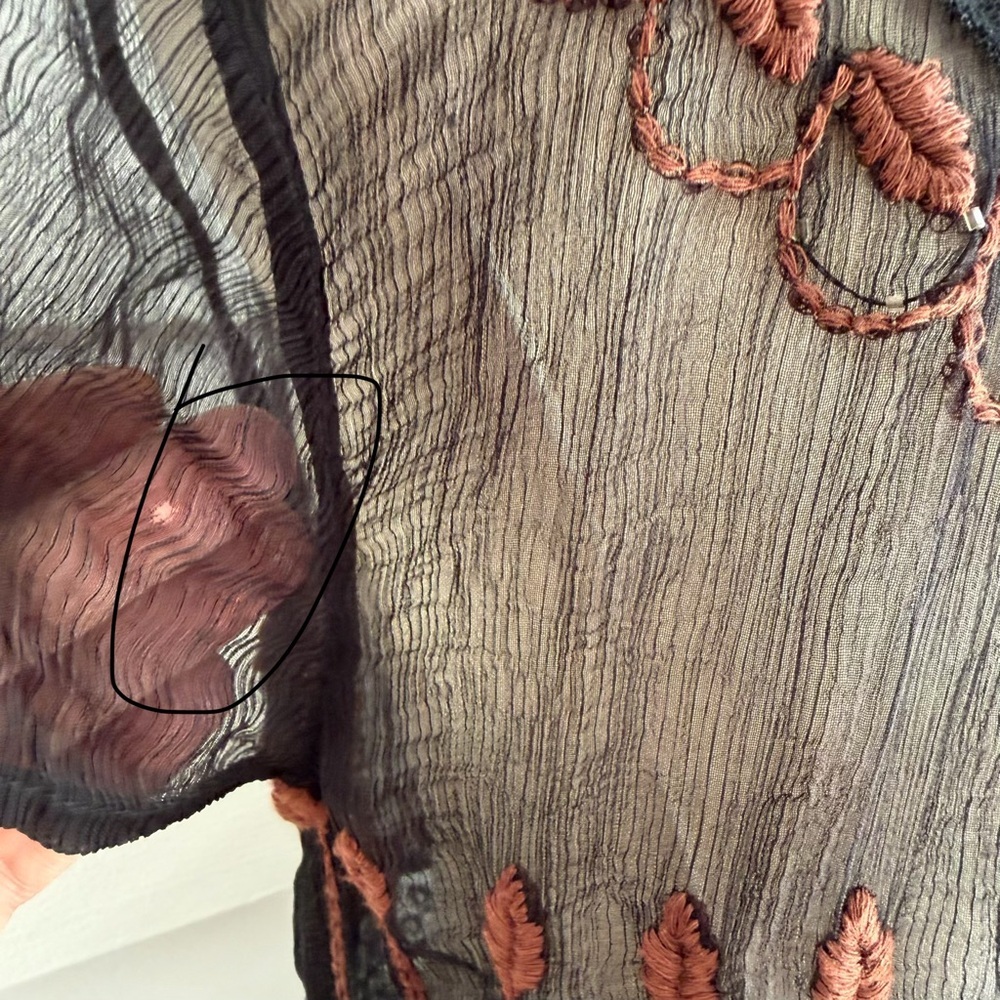 Free People Black Sheer Embroidered Dress with Lace 20s Inspired - Picture 7 of 10